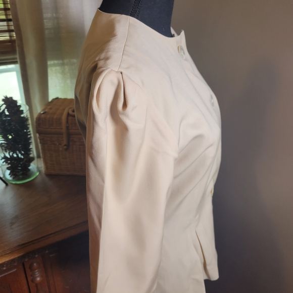 VINTAGE ALBERT NIPON WOOL PEPLUM PUFF SLEEVE BLAZER - Picture 6 of 9